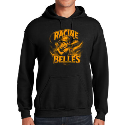 Racine Belles Action Hoodie – Retro Baseball Graphic Sweatshirt | Racine Wisconsin | Racine Merch Thumbnail