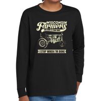 Youth Heavy Cotton 100% Cotton Long Sleeve T Shirt Thumbnail