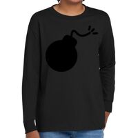 Youth Heavy Cotton 100% Cotton Long Sleeve T Shirt Thumbnail